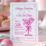 A Tini Bit Older Espresso Martini 50th Birthday Invitation<br><div class="desc">Whimsical and feminine,  this espresso martini theme birthday invitation features a large pink doodle martini and frame. All of the text is editable.</div>