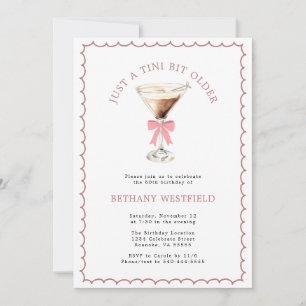 A Tini Bit Older Espresso Martini 60th Birthday Invitation