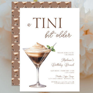 A Tini Bit Older Espresso Martini Birthday Invitation