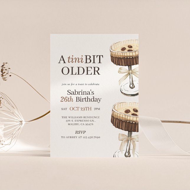 A Tini Bit Older Espresso Martini Birthday Invitation (Creator Uploaded)