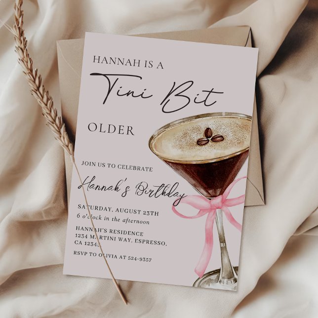 A Tini Bit Older Espresso Martini Birthday Invitation (Creator Uploaded)