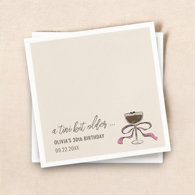 A Tini Bit Older Espresso Martini Birthday Napkin (Creator Uploaded)