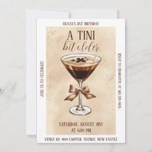 A Tini Bit Older Espresso Martini Birthday Party Invitation