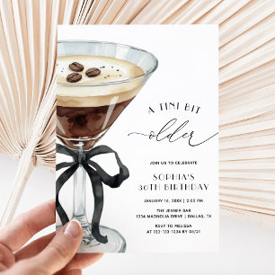 A Tini Bit Older Espresso Martini Birthday Party Invitation