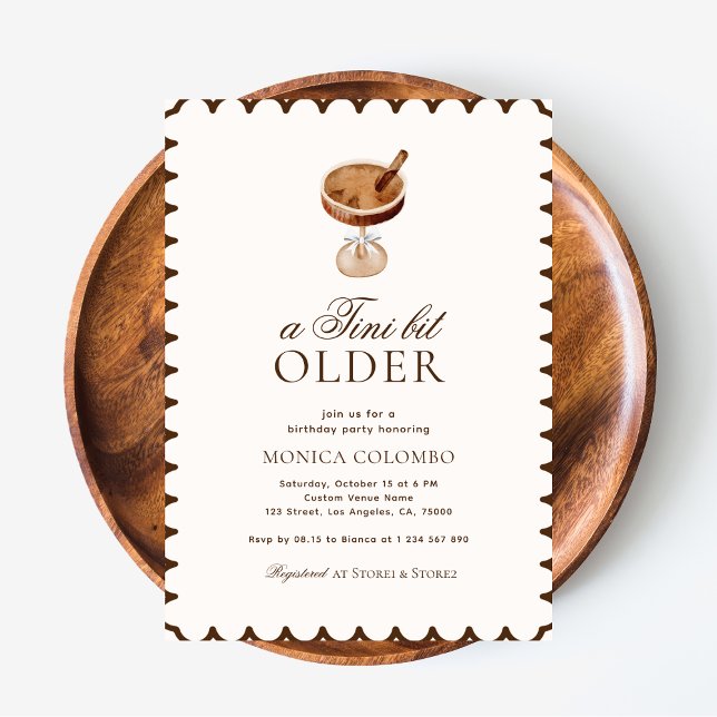 A Tini Bit Older Espresso Martini Birthday Party Invitation (Creator Uploaded)