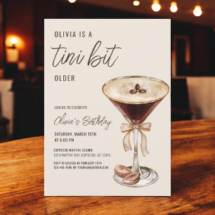 A Tini Bit Older Espresso Martini Birthday Party Invitation