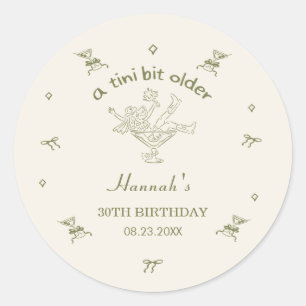 A Tini Bit Older Espresso Martini Bow Birthday Classic Round Sticker
