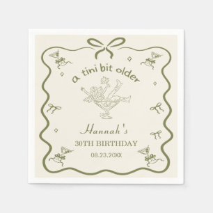 A Tini Bit Older Espresso Martini Bow Birthday  Napkin