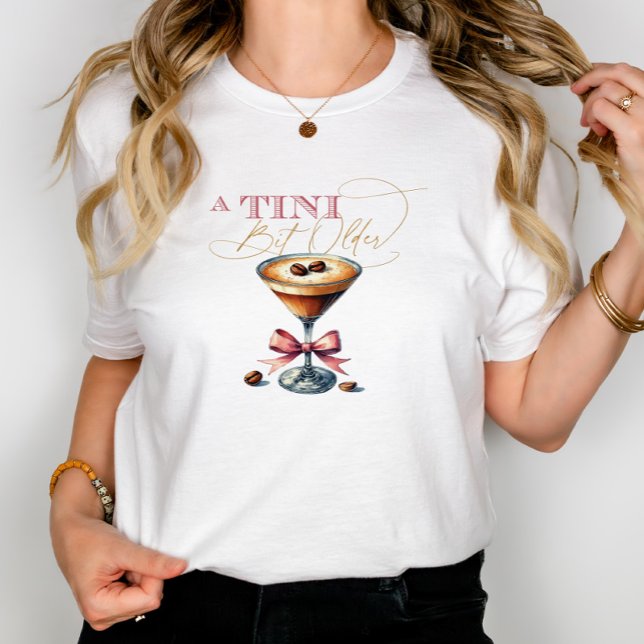 A Tini Bit Older Espresso Martini Pink Bow Tri-Blend Shirt (A Tini Bit Older Espresso Martini Pink Bow Tri-Blend Shirt)