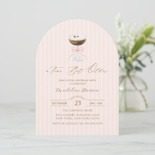 A Tini Bit Older Espresso Martini Striped Birthday Invitation