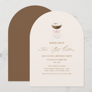 A Tini Bit Older Espresso Martini Striped Birthday Invitation