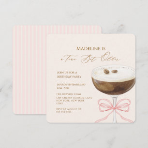A Tini Bit Older Espresso Martini Striped Birthday Invitation