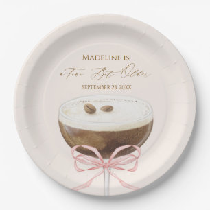 A Tini Bit Older Espresso Martini Striped Birthday Paper Plate