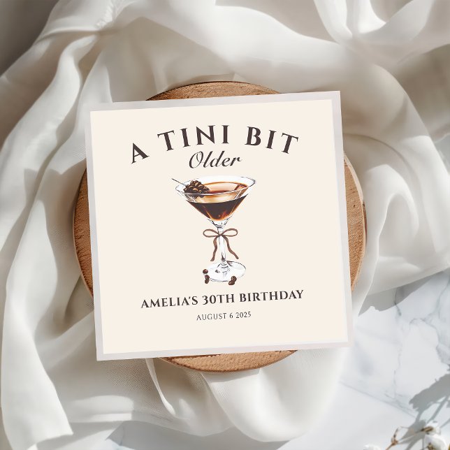A Tini Bit Older Expresso Martini Birthday Napkins (Creator Uploaded)