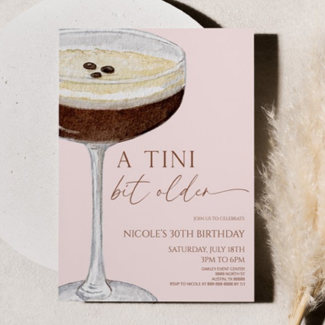 A Tini Bit Older Expresso Martini Birthday Party Invitation (Creator Uploaded)