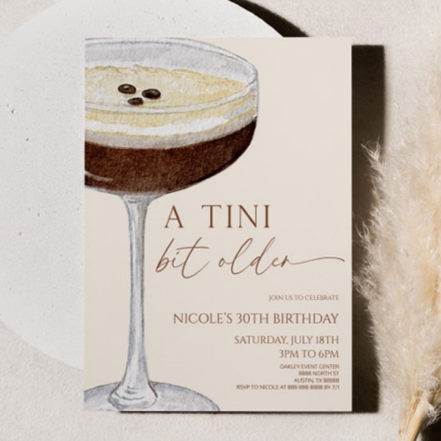 A Tini Bit Older Expresso Martini Birthday Party Invitation (Creator Uploaded)