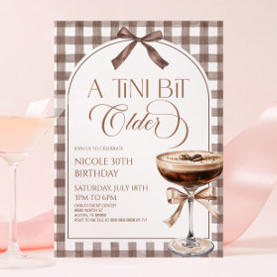 A Tini Bit Older Expresso Martini Birthday Party Invitation