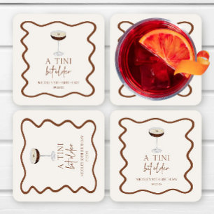 A Tini Bit Older Expresso Martini Birthday Party Square Paper Coaster