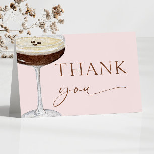 A Tini Bit Older Expresso Martini Birthday Party Thank You Card