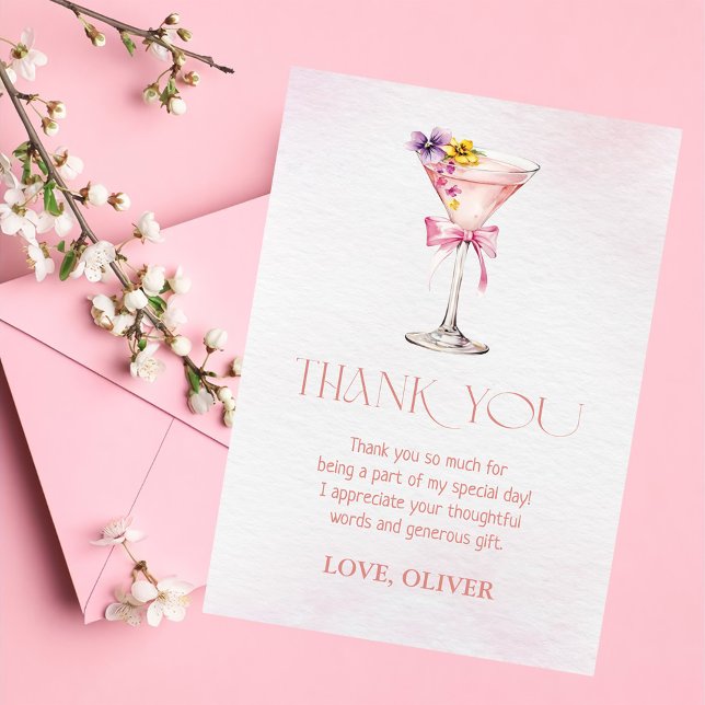 A Tini Bit Older Martini 30th Birthday Party Thank You Card (Creator Uploaded)
