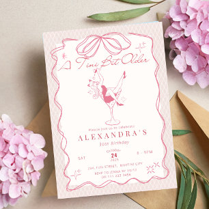 A Tini Bit Older Martini Birthday Girls Night Out  Invitation