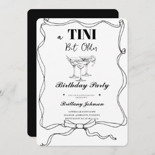 A Tini Bit Older Martini Birthday  Invitation