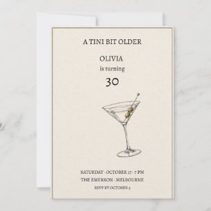 A Tini Bit Older Martini Birthday Invitation