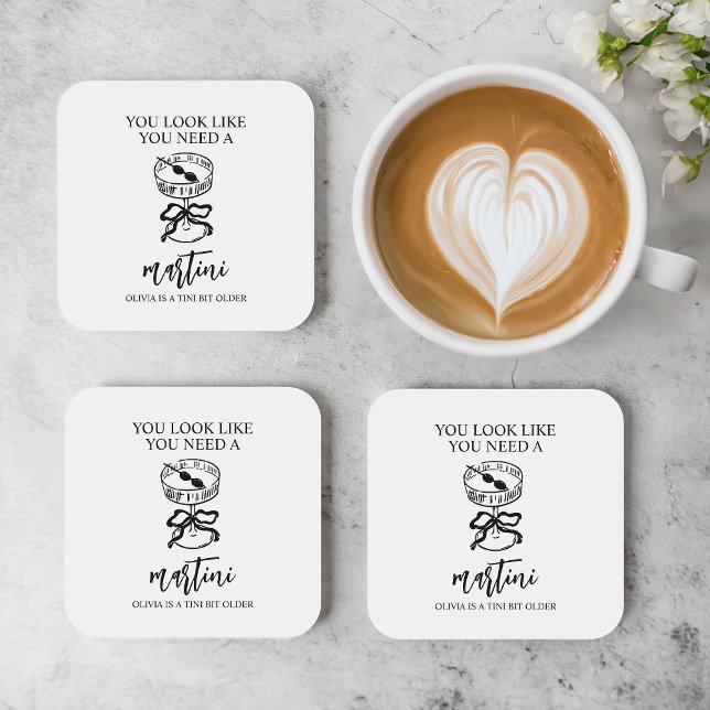 A Tini Bit Older Martini Birthday Party Favour  Coaster (Creator Uploaded)
