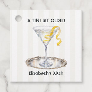 A Tini Bit Older Martini Birthday Party Favour Tags