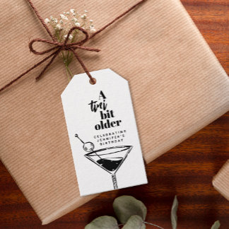A Tini Bit Older Martini Birthday Party Gift Tags