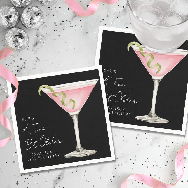 A Tini Bit Older Martini Birthday Party Napkin (A Tini Bit Older Martini Birthday Party Napkins)