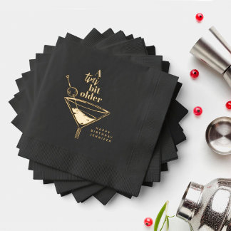 A Tini Bit Older Martini Birthday Party Napkins