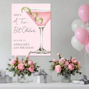 A Tini Bit Older Martini Birthday Party Sign