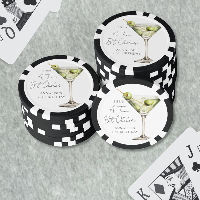 A Tini Bit Older Martini Birthday Poker Chips (A Tini Bit Older Martini Birthday Poker Chips)
