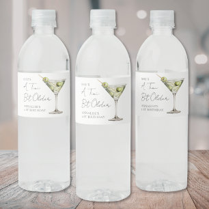 A Tini Bit Older Martini Birthday Water Bottle Label