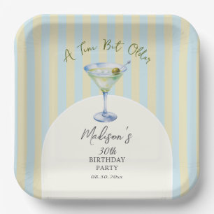 A Tini Bit Older Martini Cocktail Birthday Party Paper Plate
