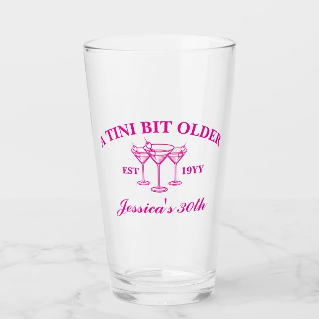 A Tini Bit Older Martini Custom Birthday Party  Glass (Front)