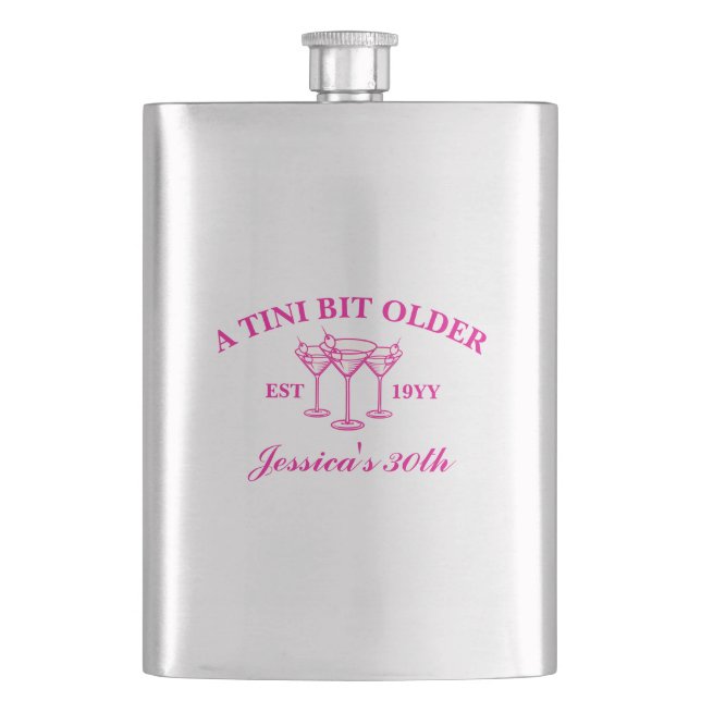 A Tini Bit Older Martini Custom Birthday Party  Hip Flask (Front)