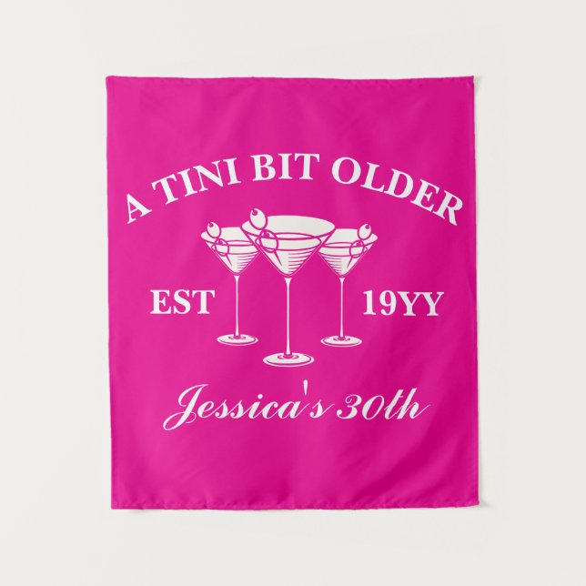A Tini Bit Older Martini Custom Birthday Party  Tapestry (Front)