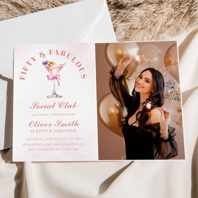 A Tini Bit Older Martini Fifty & Fabulous Birthday Invitation (Creator Uploaded)