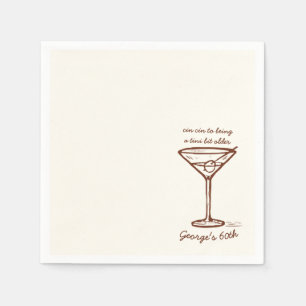 A Tini Bit Older Martini Glass Birthday Napkin