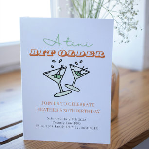 A Tini Bit Older Martini Olive Adult Birthday  Invitation