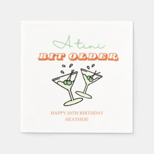 A Tini Bit Older Martini Olive Adult Birthday  Napkin