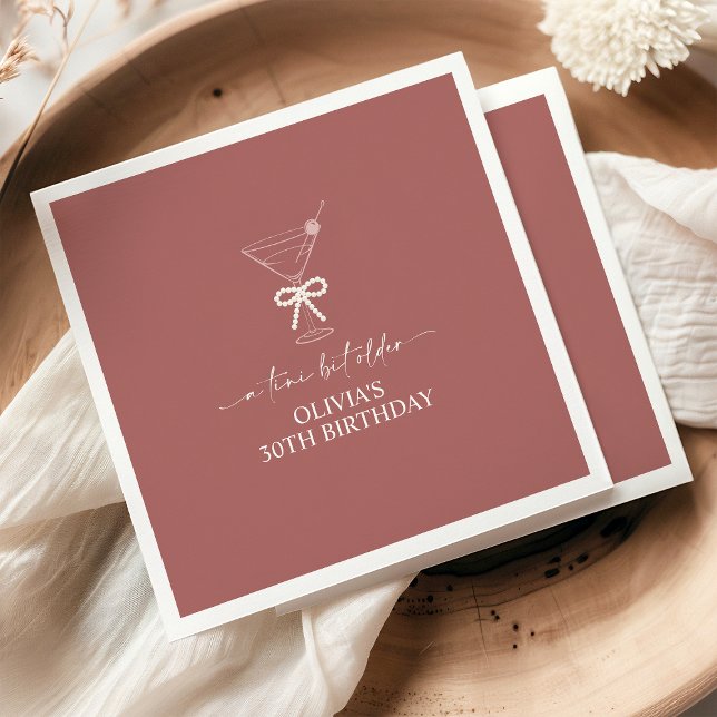 A Tini Bit Older Martini Themed Birthday Party Napkin (Creator Uploaded)