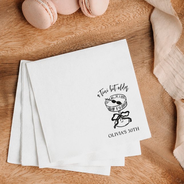 A Tini Bit Older Martini Themed Birthday Party Napkin (Creator Uploaded)