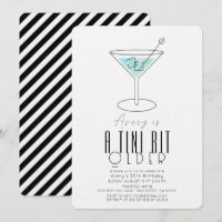 A Tini Bit Older Modern Turquoise Martini Birthday