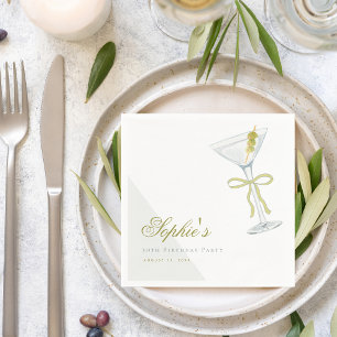 A Tini Bit Older Olive Martini Cocktail Birthday Napkin