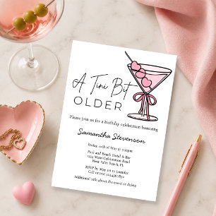 A Tini Bit Older Pink Hearts Olives Birthday Party Invitation
