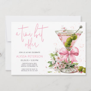 A Tini Bit Older Pink Script Birthday Party  Invitation