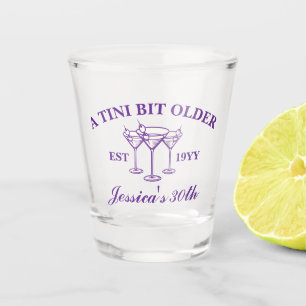 A Tini Bit Older Purple Custom Birthday Party  Shot Glass